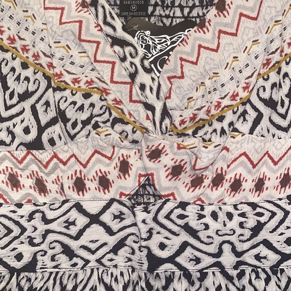 Angie Boho Ikat Knot Front Peekaboo Dress - Picture 9 of 16